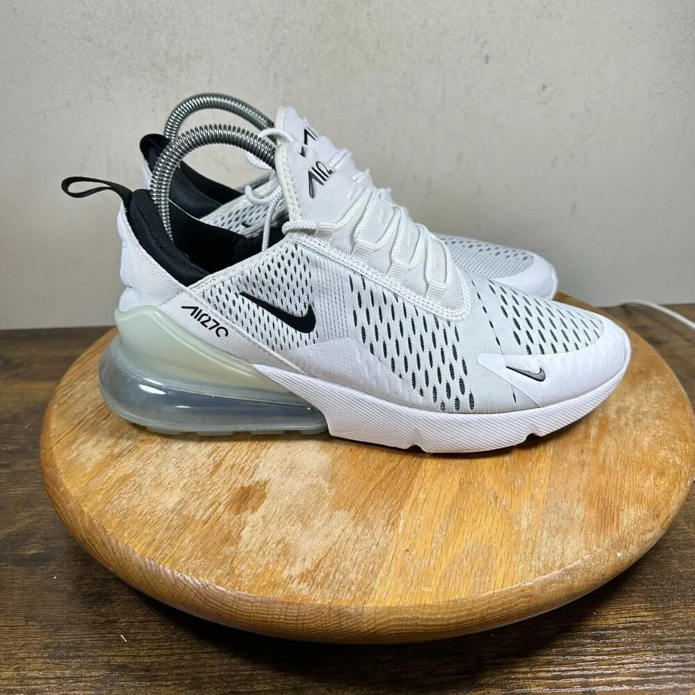 Nike Air Max 270 Women's Size 8.5 White Black Shoes Sneakers AH6789-100